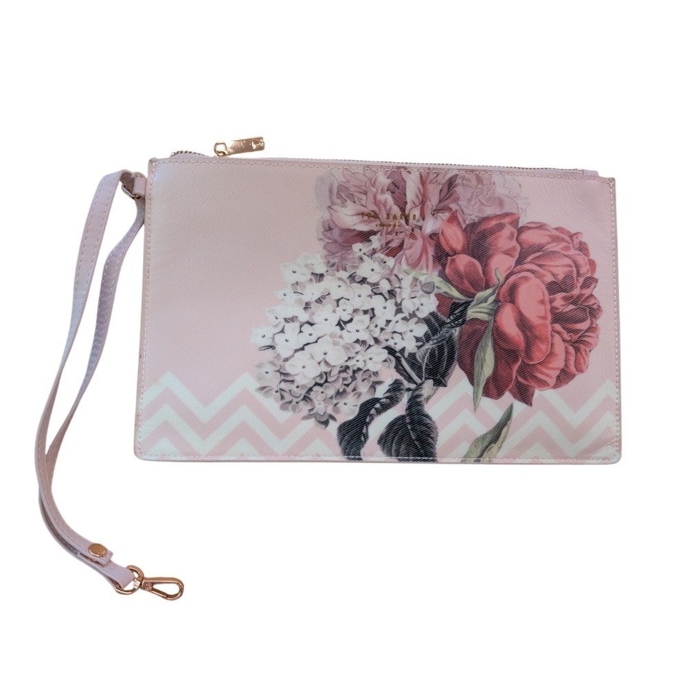 Ted Baker Pauleta Palace Rose Floral Wristlet Pouch Clutch Bag Coquette Garden